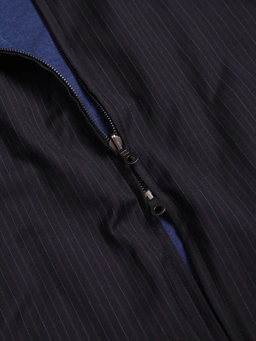 Navy Pinstripe Reversible Vest