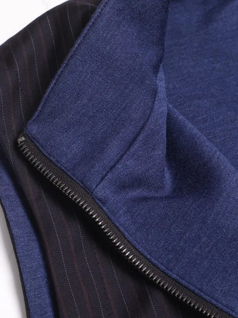 Navy Pinstripe Reversible Vest