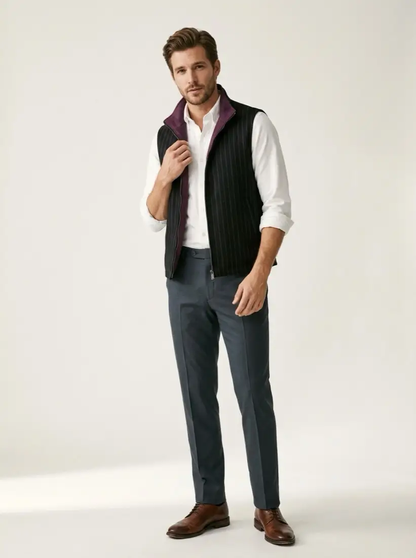 Noir Plum Reversible Vest